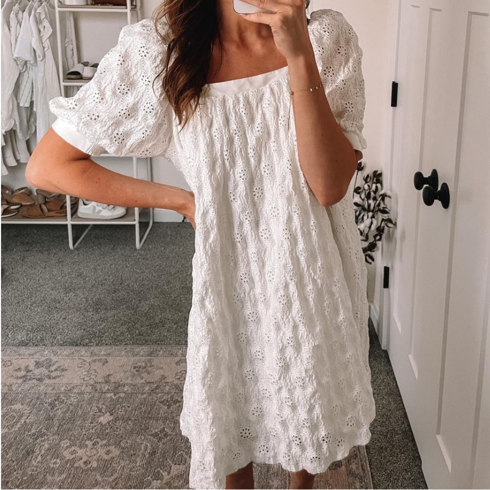Anthropologie white eyelet dress